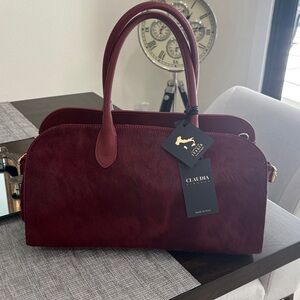 RARE NWT Claudia Firenze Italian leather Red Handbag